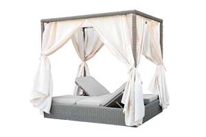 JERSEY <b>Outdoor</b> Daybed with Canopy Wicker Poolside <b>Cabana</b> <b>Bed</b> for Resort and Villa - Product Image 2