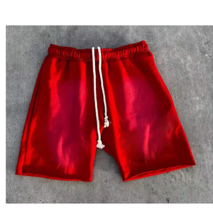 กางเกงขาสั้นผ้าฝ้ายหนานุ่ม 100% รุ่นใหม่ปี 2026 แบบผูกเชือก สไตล์ฝรั่งเศส สำหรับผู้ชาย แฟชั่นสตรีทแวร์ วินเทจ ล้างสีแบบแอซิดวอช - Product Image 3