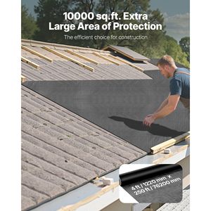 Lámina de Plástico de Alta Resistencia de 0.17 mm de Grosor, 4 x 250 pies, para Envoltura de Casas, Membrana Arquitectónica, Barrera de Vapor, Resistente a Desgarros - Product Image 2