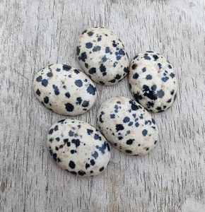 Cabochon ovale en jaspe dalmatien naturel, pierre précieuse en vrac pour la fabrication de bijoux, fournitures artisanales, objets de collection - Product Image 5