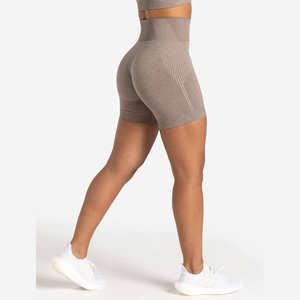 Women's High Waist Board Shorts Custom Logo Gym Sport Wear Fitness Workout Seamless Yoga Scrunch <b>Butt</b> <b>Lift</b> <b>Leggings</b> - Product Image 5