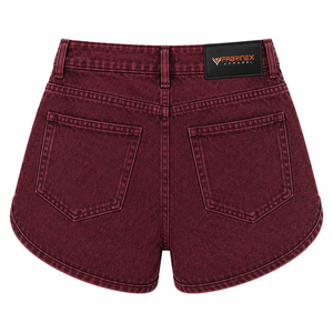Shorts décontractés pour femmes à taille élastique, délavés à l'acide, 100 % coton, écologiques, faible MOQ, dernier design, vente chaude, respirants, marque privée - Product Image 3