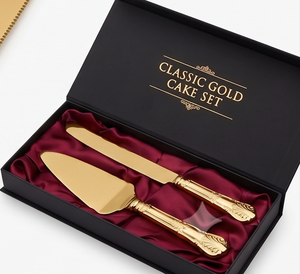 Golden Cake Knife Serving <b>Tool</b> <b>Metal</b> Rectangle Shape Dishwasher Safe Elegant Design Perfect <b>For</b> Cake Decorations And Parties - Product Image 4