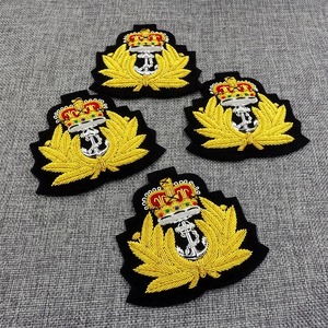 Badge d'Emblème 3D Personnalisable en Métal Style Royal Britannique, Brodé, Couronne Marine, pour Manteau en Laine ou Toile, Autocollant en Tissu DIY - Product Image 4