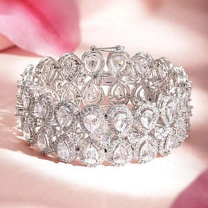 Chaîne de tennis en diamants de laboratoire IGI de luxe, personnalisable, haute joaillerie pour femmes, bracelet de tennis en diamants en or 10/14/18 carats - Product Image 1