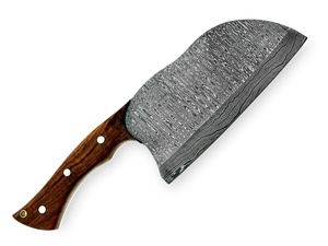 Couteau à découper artisanal en acier Damas, manche en bois, pointe tombante, bord biseauté, OEM/ODM personnalisable, haute durabilité - Product Image 3