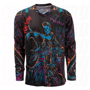 Custom Motocross Racing Jersey Breathable <b>Mesh</b> Quick Dry Polyester Nylon <b>Long</b> <b>Sleeve</b> Downhill Cycling Jersey for Unisex Adults - Product Image 3