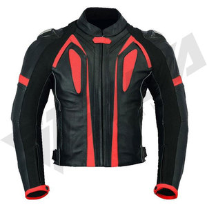 Traje de Motociclismo de Cuero para Hombre, Manga Larga, Negro y Rojo, Resistente al Viento, Equipo de Protección para Todas las Estaciones, Kit para Adultos - Product Image 3