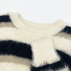 Suéter de mohair de alta calidad, jersey de invierno cálido, suéter de mohair colorido, suéter de mohair de punto jacquard afelpado. - Product Image 6