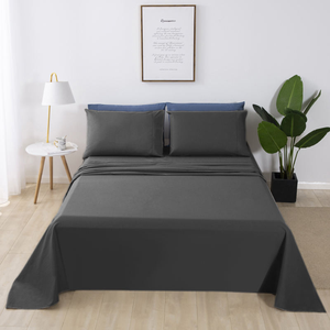 4 Piece <b>Sheets</b> Set 300 Thread Count Luxury <b>Deep</b> Flat <b>Bed</b> <b>Sheet</b> Pillowcases Bedding <b>Sheets</b> Set - Product Image 4