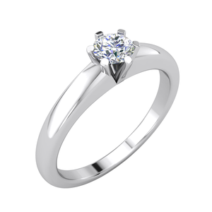 Bague de fiançailles de luxe pour femme Divya Creations, en argent 925 plaqué rhodium, sertie d'un diamant de 0,25 ct de taille brillant, certifié IGI, cultivé en laboratoire - Product Image 1