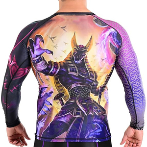 เสื้อแรชการ์ดแขนยาวผู้ชาย ลายกราฟิก ป้องกันรังสียูวี แห้งเร็ว เสื้อกีฬา รับทำโลโก้ OEM - Product Image 5