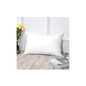 Housse de coussin décorative pour la maison, 16x24 pouces, rayée, rembourrée, douce, blanche et noire - Product Image 1