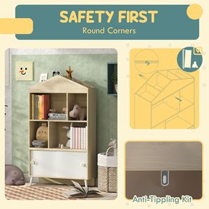 Scaffale giocattolo per bambini 4-Cubby per sala giochi per camera dei bambini da soggiorno libreria e giocattolo altri mobili per bambini - Product Image 6