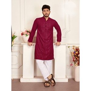 ออกแบบเรยอน Chikankari Kurta กับ Payjama - Product Image 1