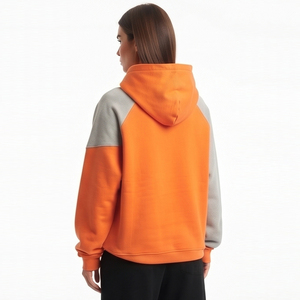 Custom Streetwear Heavy Cotton Raglan Sleeve Hoodie Women's Drop Shoulder French Terry 450 GSM Cotton Hooded <b>Top</b> Pullover - Product Image 4