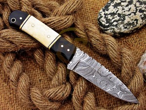 Hot Selling Full Tang Damascus Steel Hunting <b>Knife</b> with Natural <b>Bone</b> <b>Handle</b> Outdoor Survival Tactical <b>Knife</b> - Product Image 2