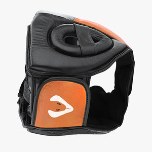 Protector de Cabeza para Boxeo Venomous, Cuero Vacuno, Negro y Naranja, Equipo de Protección para Adultos Unisex - Product Image 5