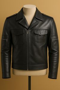 Chaqueta de Cuero para Hombre, OEM ODM, Calidad Premium, Diseño Personalizado, Cómoda, Duradera, Estilo Moderno, Bordado al por Mayor, Resistente al Viento - Product Image 4