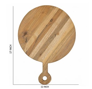 Planche à découper ronde avec poignée, surface lisse et épaisse, idéale pour couper, servir des pizzas et présenter élégamment en cuisine - Product Image 6