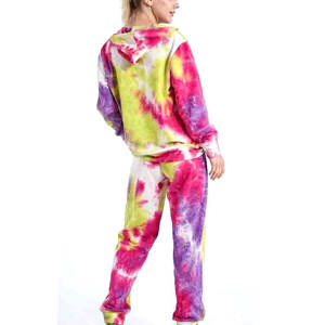 Conjunto de Sudadera con Capucha y Pantalones Deportivos con Logotipo Personalizado, Chándal de Dos Piezas para Mujer, Chándales Tie Dye, Ropa Deportiva Informal - Product Image 6