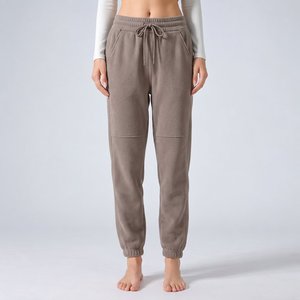 Pantalon de survêtement utilitaire pour femme en molleton bouclette à jambe large, personnalisé OEM, production de marque pour les marques de vêtements américaines - Product Image 6