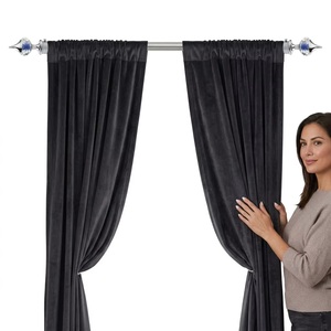 Modern Glam Crystal Finials with Chrome Base for <b>Curtain</b> Rods - Product Image 4