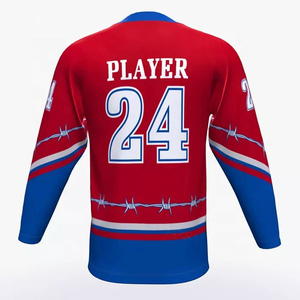 Top Quality Sportswear Ice Hockey Jersey Customize Logo Children Size Adult Size Polyester Ice Hockey Jersey Cheap Price - Product Image 4