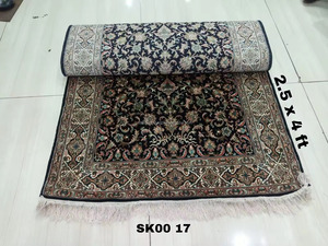 พรมอินเดียสไตล์โบโฮ ทำจากขนสัตว์/ไหมแท้ 100% งานฝีมือแบบดั้งเดิม ซักได้ ลายดอกไม้ สีตามสั่ง สำหรับตกแต่งบ้าน - Product Image 2