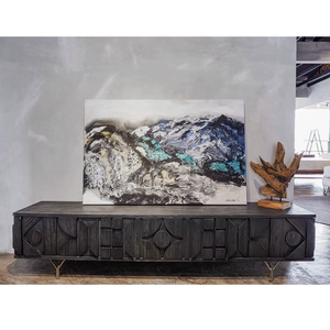 Console <b>TV</b> Meso Design Moderno Lusso Legno Scuro per Soggiorno - Product Image 2
