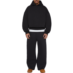 Men's Sportswear Set Hooded <b>Jacket</b> with Front Pockets and Jogger Pants for Daily Active Lifestyle - Product Image 4