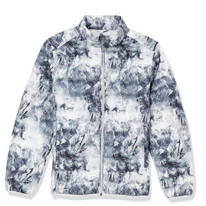 Men's Printed Puffer <b>Jacket</b> Stand Collar Zipper Closure Windproof Casual Winter <b>Jacket</b> Regular Fit Polyester Shell - Product Image 4