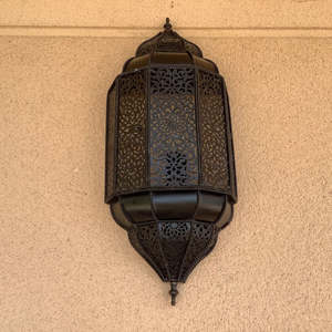 Vintage Moroccan <b>Brass</b> Wall Sconce <b>Lantern</b> Intricate Cutout Design Home Decoration - Product Image 4