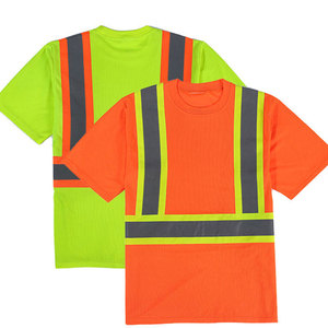 Vêtements de travail en coton jaune pour hommes Econex Sports, haute visibilité, réfléchissants, respirants, certifiés CE, avec rayures et poches - Product Image 3