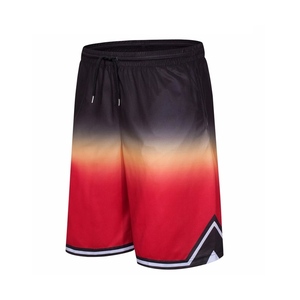Shorts de basket-ball personnalisés pour hommes – Vente en gros, marron avec motif éclair orange, shorts en mesh respirant - Product Image 5