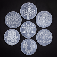 Sous-verre en cristal de sélénite naturelle polie, rond, 3 pouces, pour la purification énergétique Reiki et la guérison, plaque de sélénite porte-bonheur