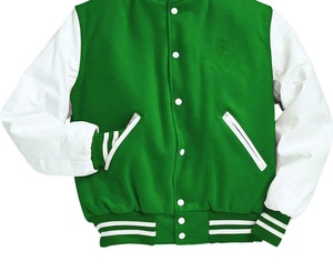 Nouvelle veste d'université pour hommes de haute qualité à la mode veste d'hiver en laine et cuir/polyester solides avec décoration de poche - Product Image 2