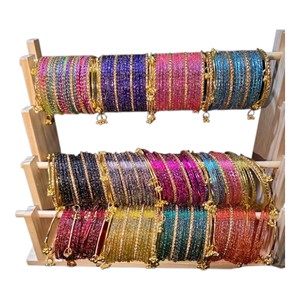 Bracelets en verre colorés de style cachemiri, tailles et couleurs personnalisées, vente en gros pour femmes, cadeaux de mariage, bijoux pour femmes - Product Image 1