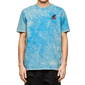 Camiseta al por mayor con logo personalizado impreso, lavada al ácido, para hombre, manga corta, uso casual, 100% algodón, corte holgado, camiseta lavada al ácido. - Product Image 1