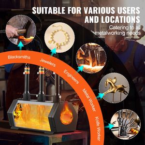 Fucina a Gas Portatile a 3 Bruciatori, Grande Capacità, per Ferratura, 2600 Fahrenheit, Attrezzatura per Forgiatura del Metallo - Product Image 6
