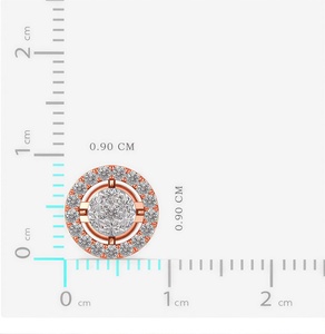 18K Rose Gold Lab Grown Diamond Round Halo Cluster <b>Stud</b> Earrings Pave CVD Diamond Trendy Anniversary Party Wholesale - Product Image 2