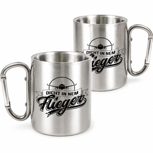 Gobelet isotherme portable en acier avec poignée mousqueton, tasse à café en métal pour randonnée, pique-nique, bière, avec logo personnalisé – Vente en gros - Product Image 1