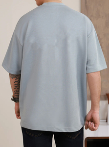 Nouveau T-shirt gilet en twill à manches courtes surdimensionné de haute qualité pour homme, col montant, personnalisable, unisexe, formel et écologique – Collection 2026 à succès - Product Image 2