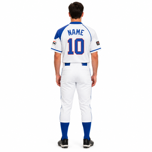 ชุดยูนิฟอร์มเบสบอลแบบเรโทรทรงไม่สมมาตรสั่งทำพิเศษ 180GSM เสื้อเจอร์ซีย์คอวีแบบดูดซับความชื้นและกางเกงขายาว ชุดทีมชาย OEM - Product Image 2