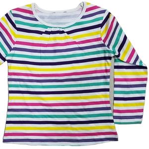 Bangladesh Stock lot/expédition dépassement de nombreuses bandes de couleurs imprimées filles multicolores Super fantaisie toutes saisons T-shirt à manches longues - Product Image 1