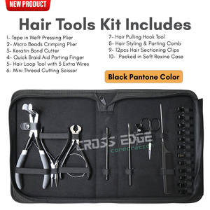 Alta calidad dreadlock ganchillo gancho queratina Bond cortador crimpadora y cinta ins alicates herramientas de peinado del cabello herramienta de dedo trenzado - Product Image 2