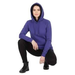 Nueva llegada: Sudadera con capucha violeta vibrante 100% algodón puro, estilo streetwear de lujo, corte ajustado, peso pesado, venta al por mayor. - Product Image 1