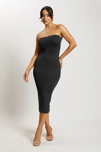 Robes longues décontractées sexy et ajustées pour femmes, robe d'été moulante sans bretelles, unie, respirante, pour soirée - Product Image 5