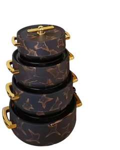 Ensemble de casseroles en acier inoxydable avec couvercle, design marbre luxueux, batterie de cuisine haut de gamme pour hôtel, restaurant et maison - Product Image 1