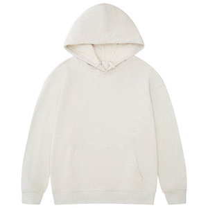 เสื้อฮู้ดสีชมพูขนาดใหญ่ ผ้าฝ้ายฟลีซสีพื้น ดีไซน์กระเป๋าแบบลำลอง ทรงปกติ สไตล์ถักนิตติ้ง เหมาะสำหรับใส่ในฤดูใบไม้ร่วง - Product Image 3